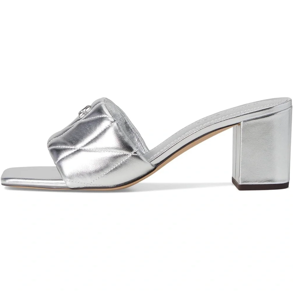 Coach Metallic Silver Heeled Mules - Picture 5 of 5